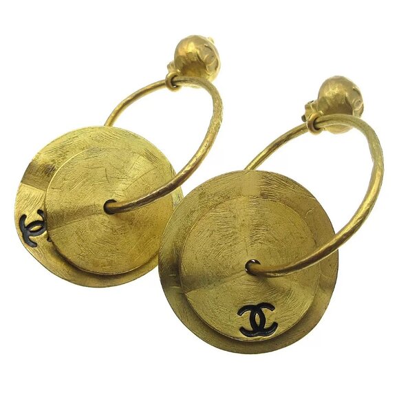 Chanel Dangle Hoop Earrings Clip-On - Picture 1 of 8